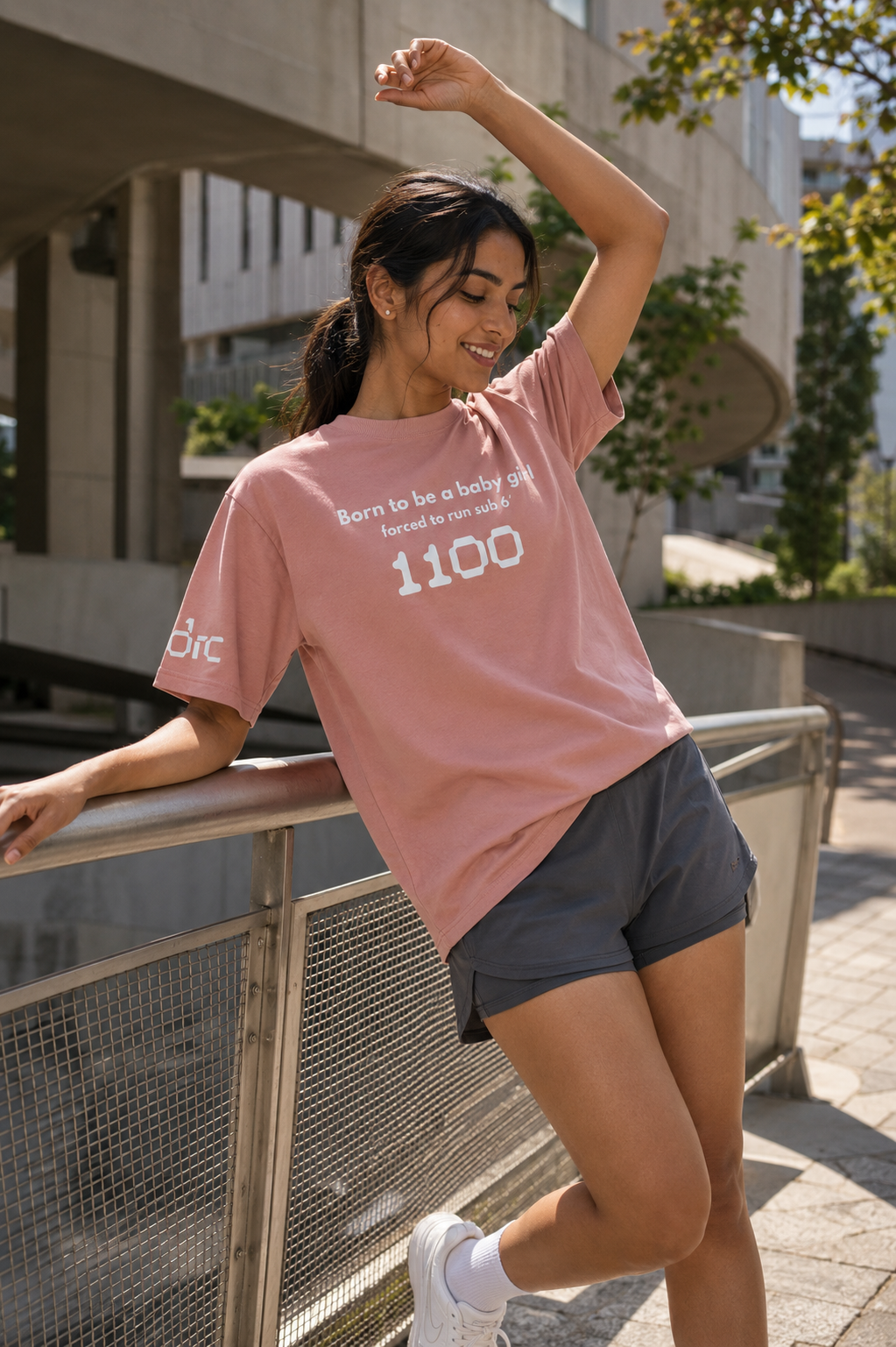 Oversized T-shirt  Born to be a Baby Girl Pink