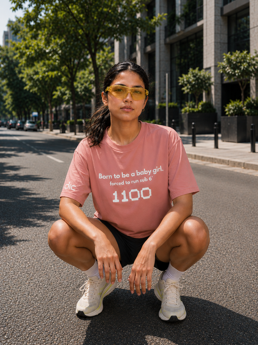 Oversized T-shirt  Born to be a Baby Girl Pink